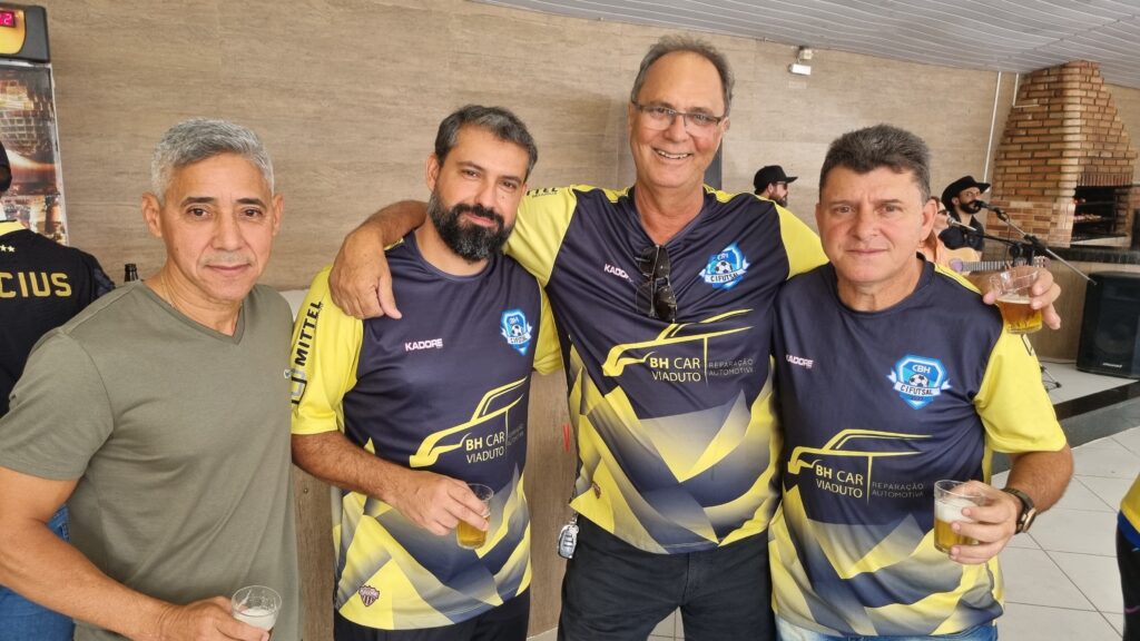 Comissão organizadora do Cifutsal 2022: Gonzaga, Vitor, Rui (diretor de Esportes) e Toninho