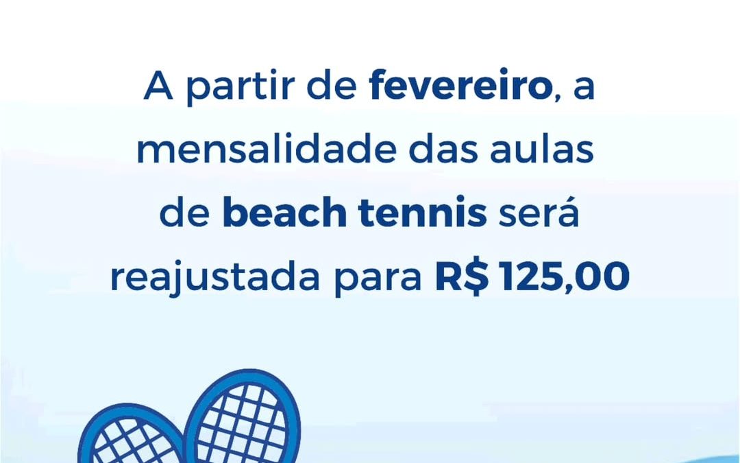 CBH INFORMA: Reajuste no beach tennis